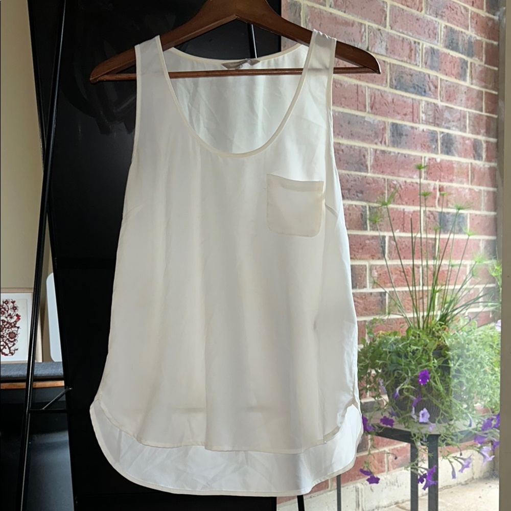Banana Republic Cream White High-Low Tank Top
